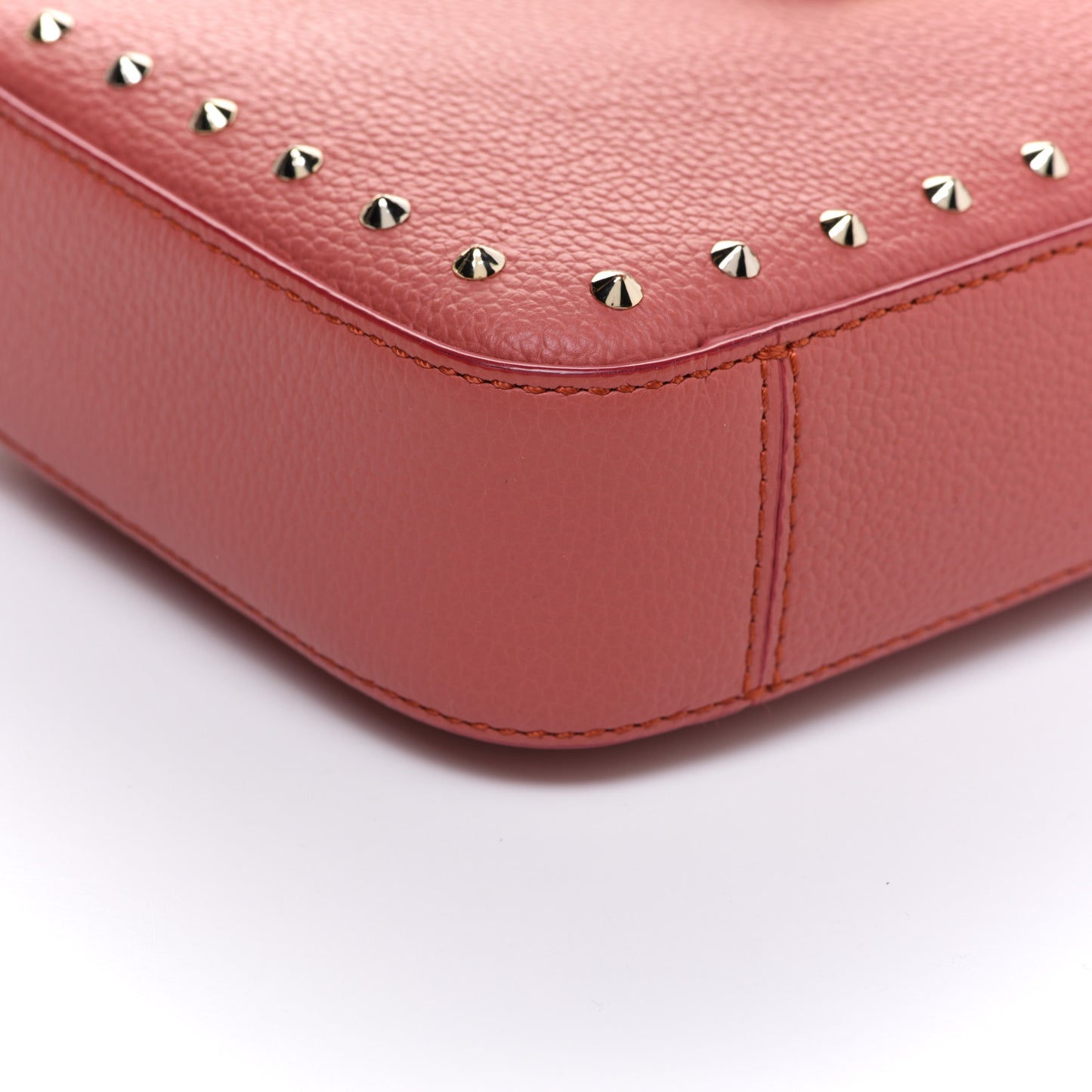 Calfskin Studded Shoulder Bag Pink