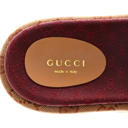 Gucci Canvas GG Monogram Angelina Platform Slide Sandals 36.5 Beige Ruggine 8 of 10