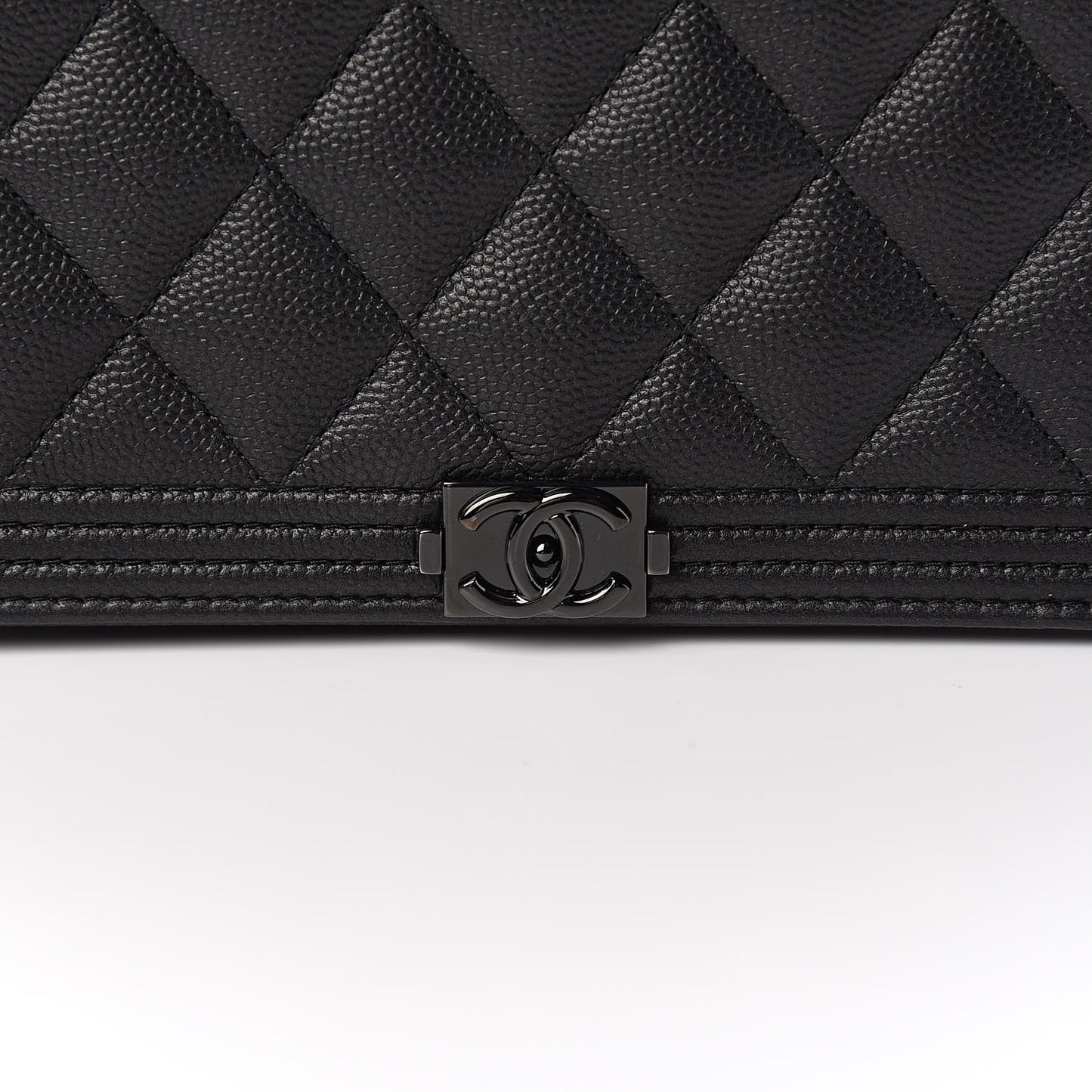 Caviar Quilted Boy Wallet On Chain WOC So Black