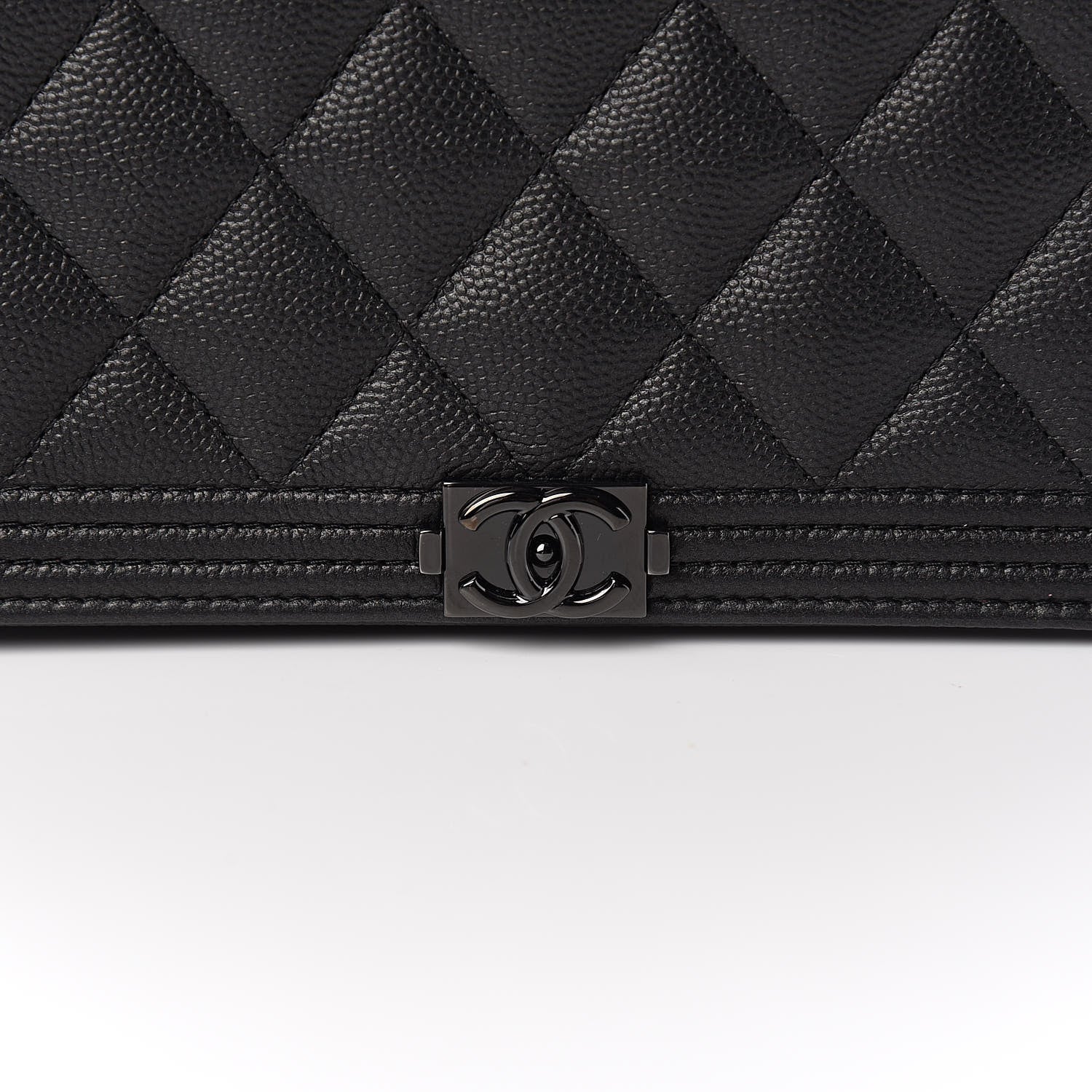 Chanel Caviar Quilted Boy Wallet On Chain WOC So Black 11 of 12