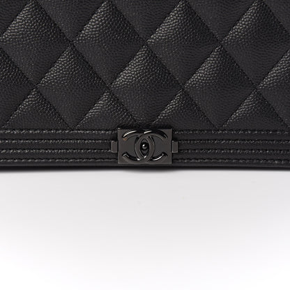 Chanel Caviar Quilted Boy Wallet On Chain WOC So Black 11 of 12