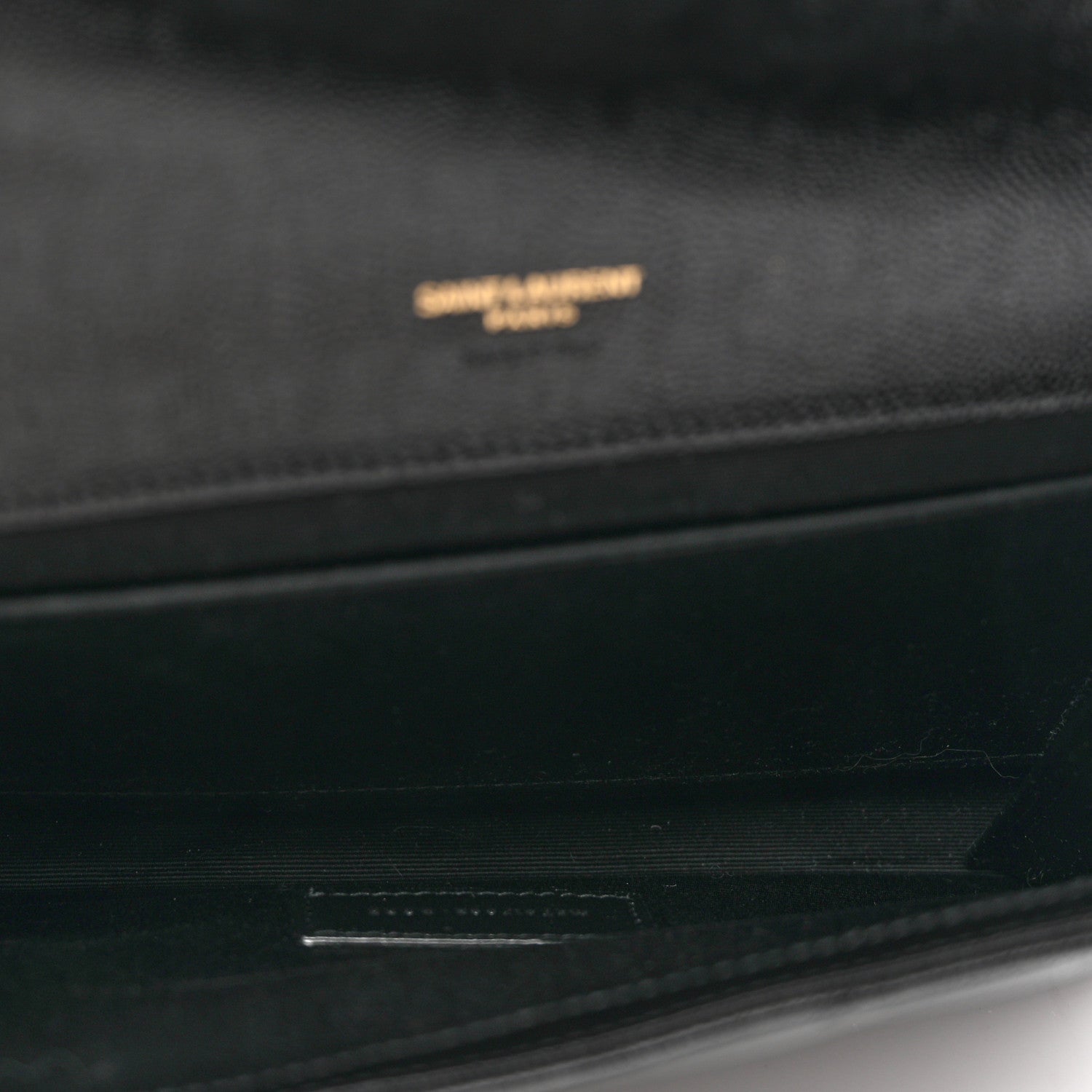 Saint Laurent Grain De Poudre Matelasse Chevron Monogram Envelope Clutch Black 6 of 9