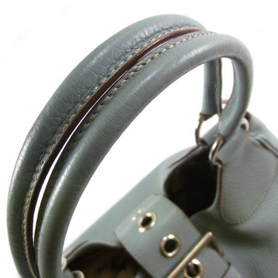 Prada Vitello Daino Large Shoulder Bag Blue 7 of 13