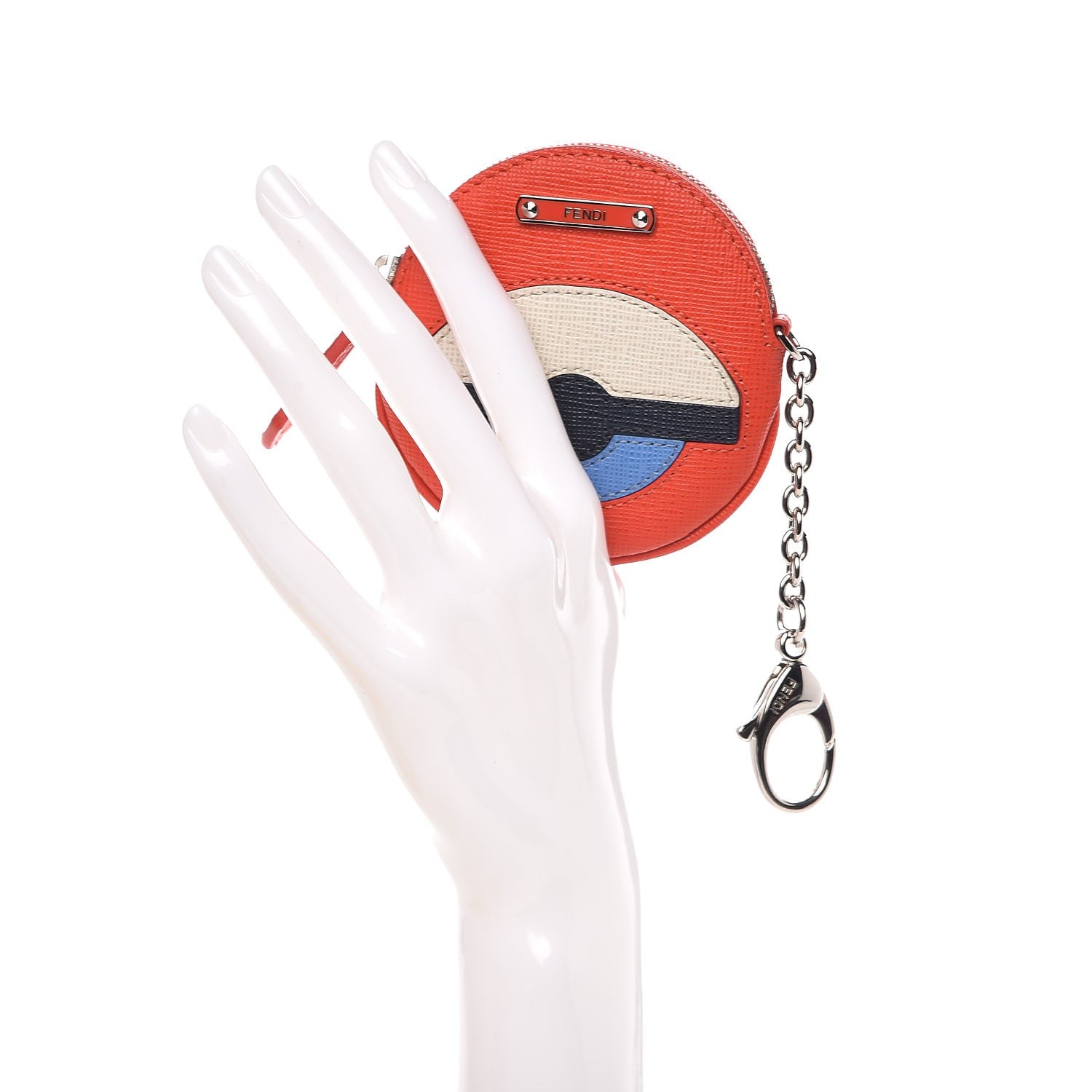 Fendi Vitello Elite Monster Eye Coin Purse Key Case Papavero Multicolor 2 of 8