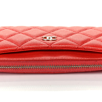 Chanel Caviar Quilted Classic Zip Pouch Red 7 of 7