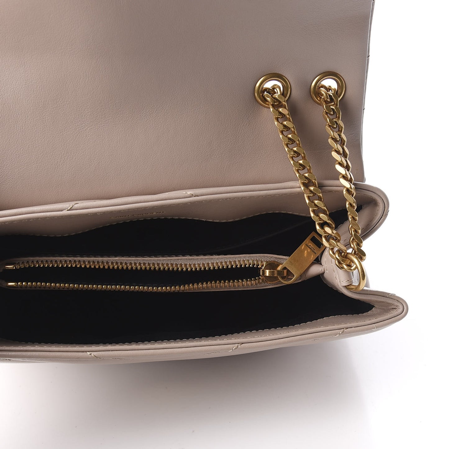 Calfskin Y Quilted Monogram Small Loulou Chain Satchel Light Natural