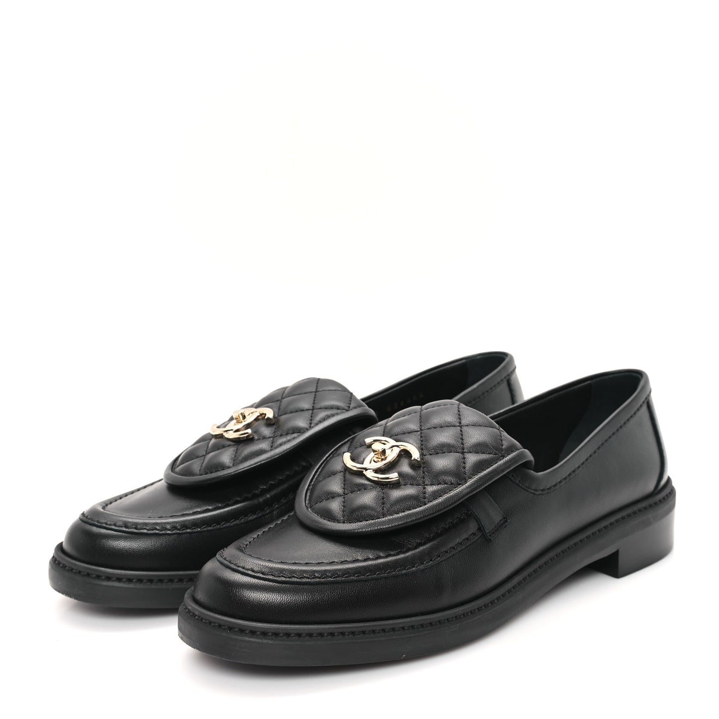 Lambskin Quilted CC Turnlock Loafers 40.5 Black