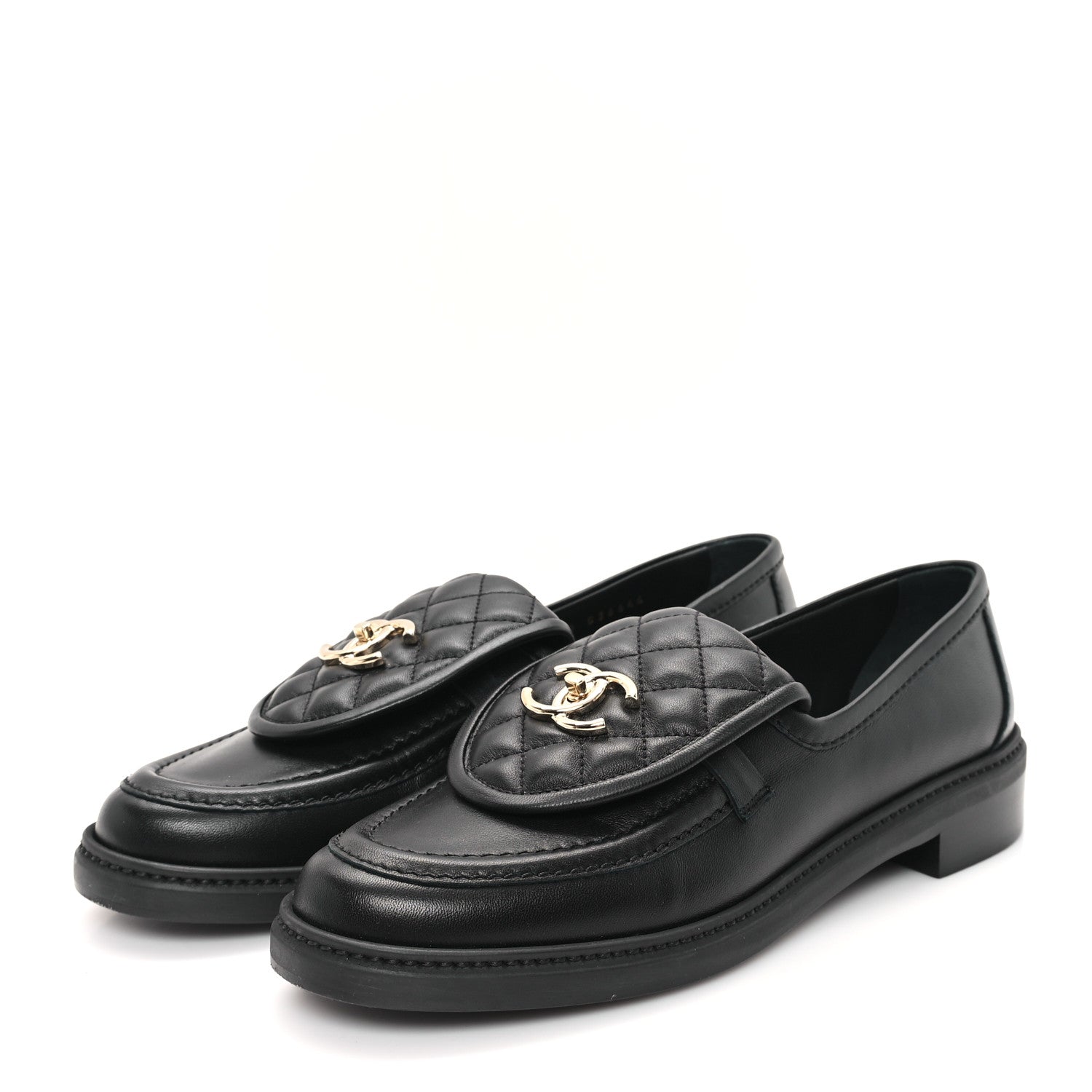 Chanel Lambskin Quilted CC Turnlock Loafers 40.5 Black 4 of 10