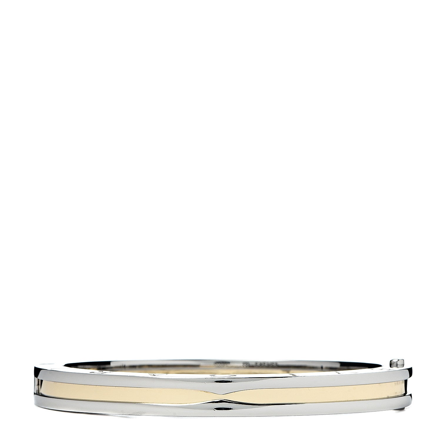 Bulgari 18K Yellow Gold Stainless Steel B.Zero1 Bangle Bracelet M 3 of 6