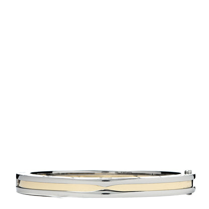 Bulgari 18K Yellow Gold Stainless Steel B.Zero1 Bangle Bracelet M 3 of 6