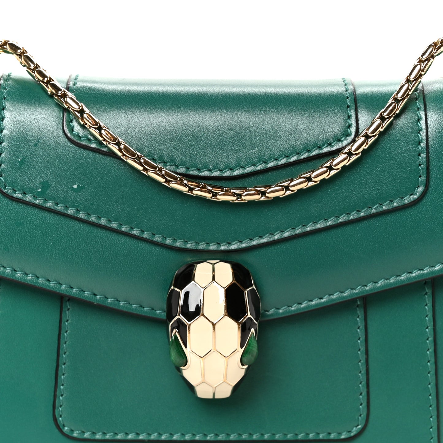 Calfskin Small Serpenti Forever Snake Strap Crossbody Bag Emerald Green