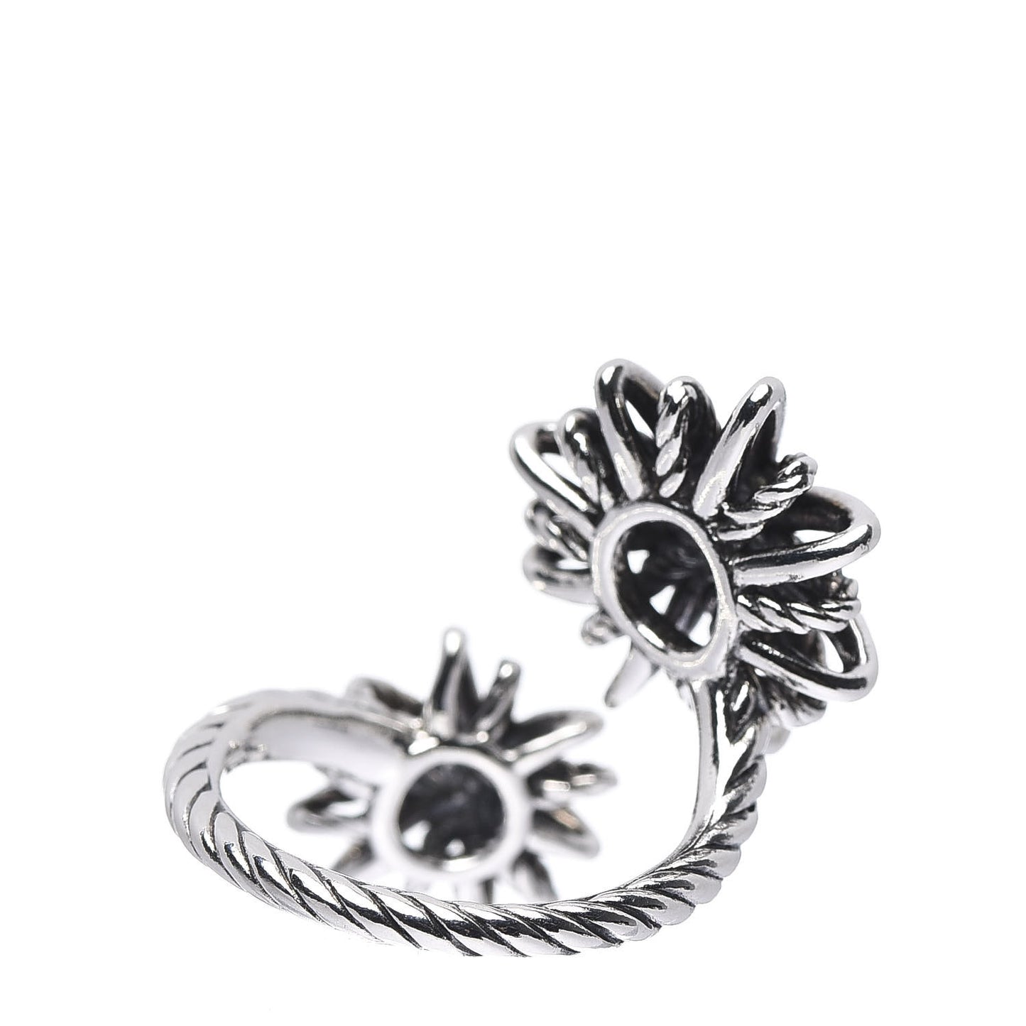 Sterling Silver Diamond 28mm Open Starburst Ring 53 6.5