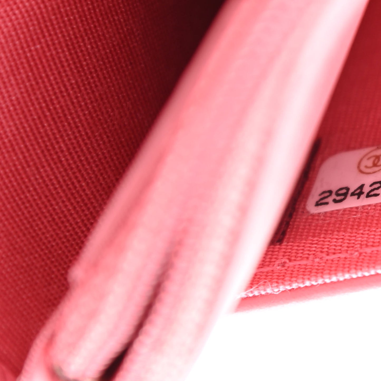 Caviar Camellia Embossed Wallet On Chain WOC Pink