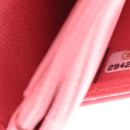 Chanel Caviar Camellia Embossed Wallet On Chain WOC Pink 8 of 11