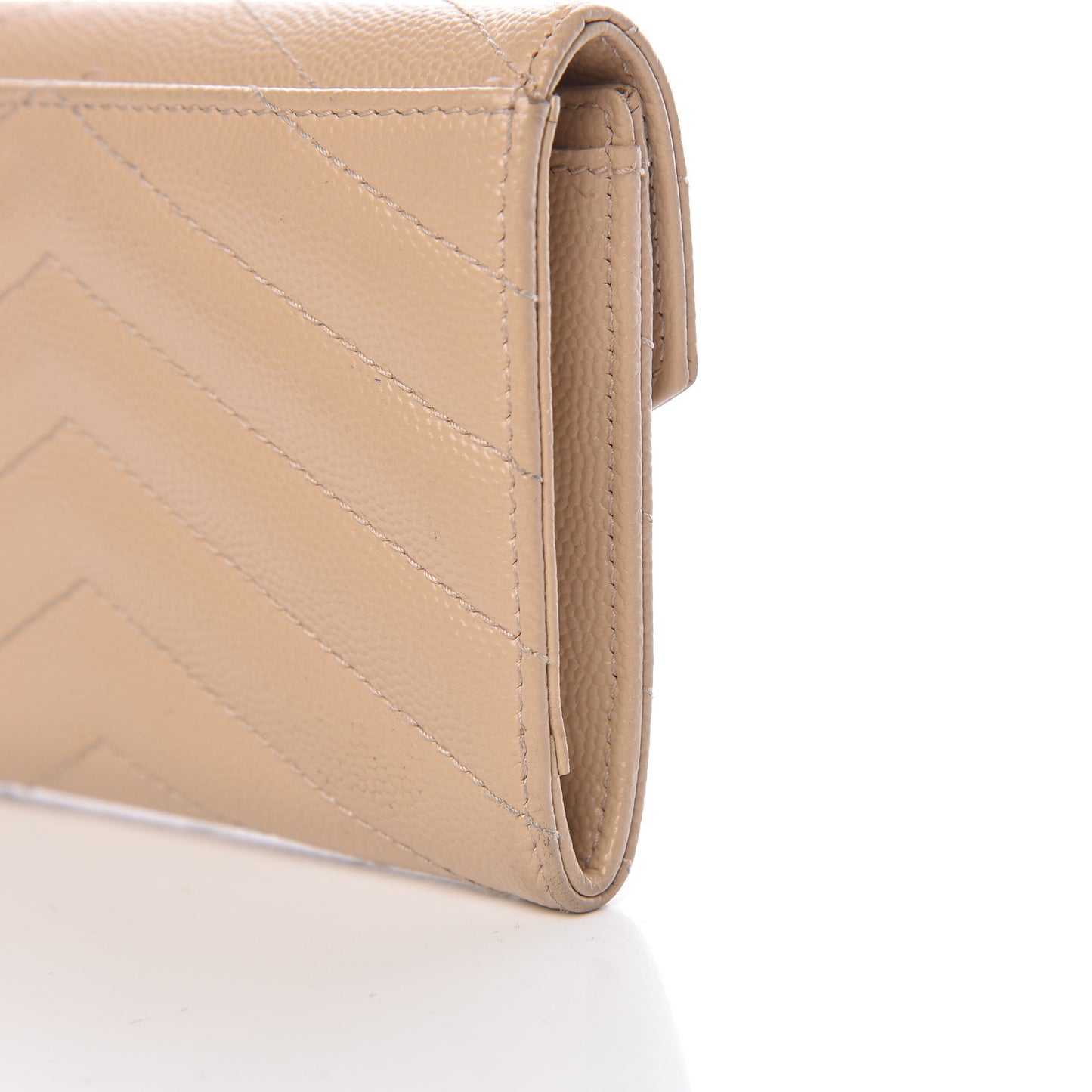 Grain De Poudre Matelasse Chevron Small Monogram Envelope Wallet Nude Powder