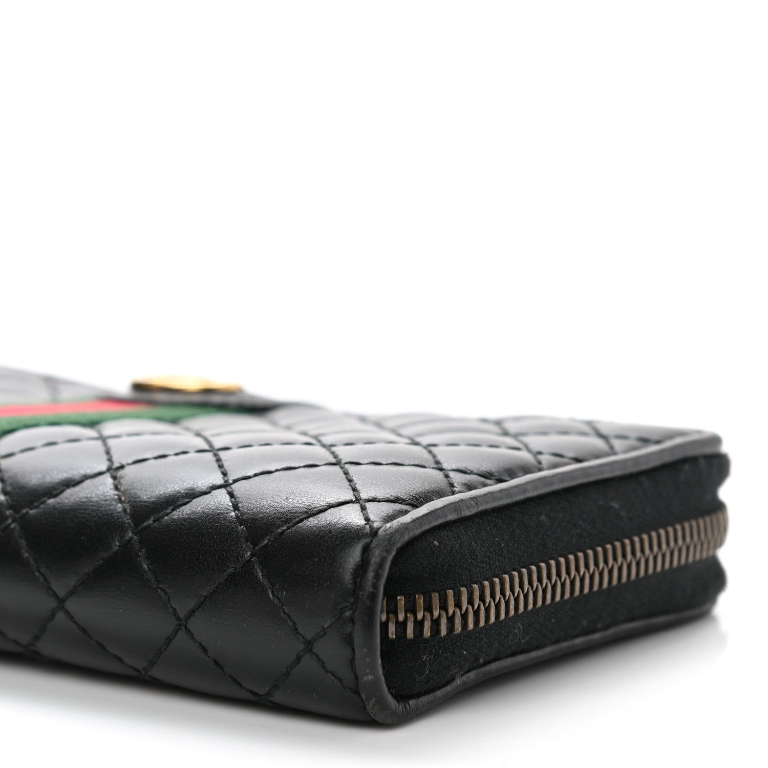 Gucci Calfskin Web Trapuntata GG Zip Around Wallet Black 9 of 9