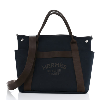 Hermes Toile Sac De Pansage Groom Bleu Navy Feu 2 of 14