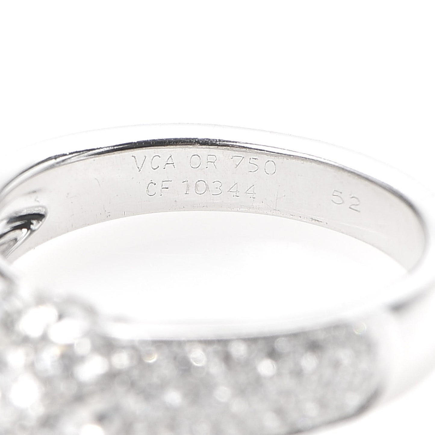 18K White Gold Diamond Fleurette Three-Row Ring 52 6