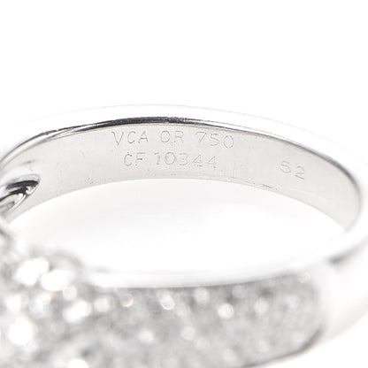 Van Cleef & Arpels 18K White Gold Diamond Fleurette Three-Row Ring 52 6 5 of 5
