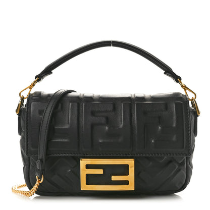 Fendi Nappa FF 1974 Embossed Mini Baguette Black 1 of 10