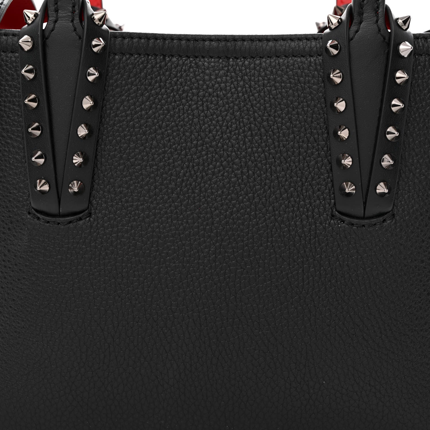 Christian Louboutin Calfskin Spikes Mini East West Cabata Tote Black 8 of 10
