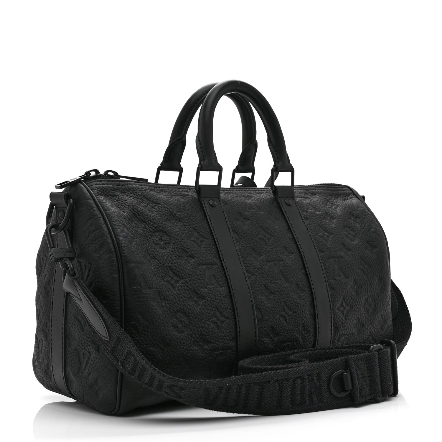 Louis Vuitton Monogram Taurillon Keepall Bandouliere 35 Black 3 of 9