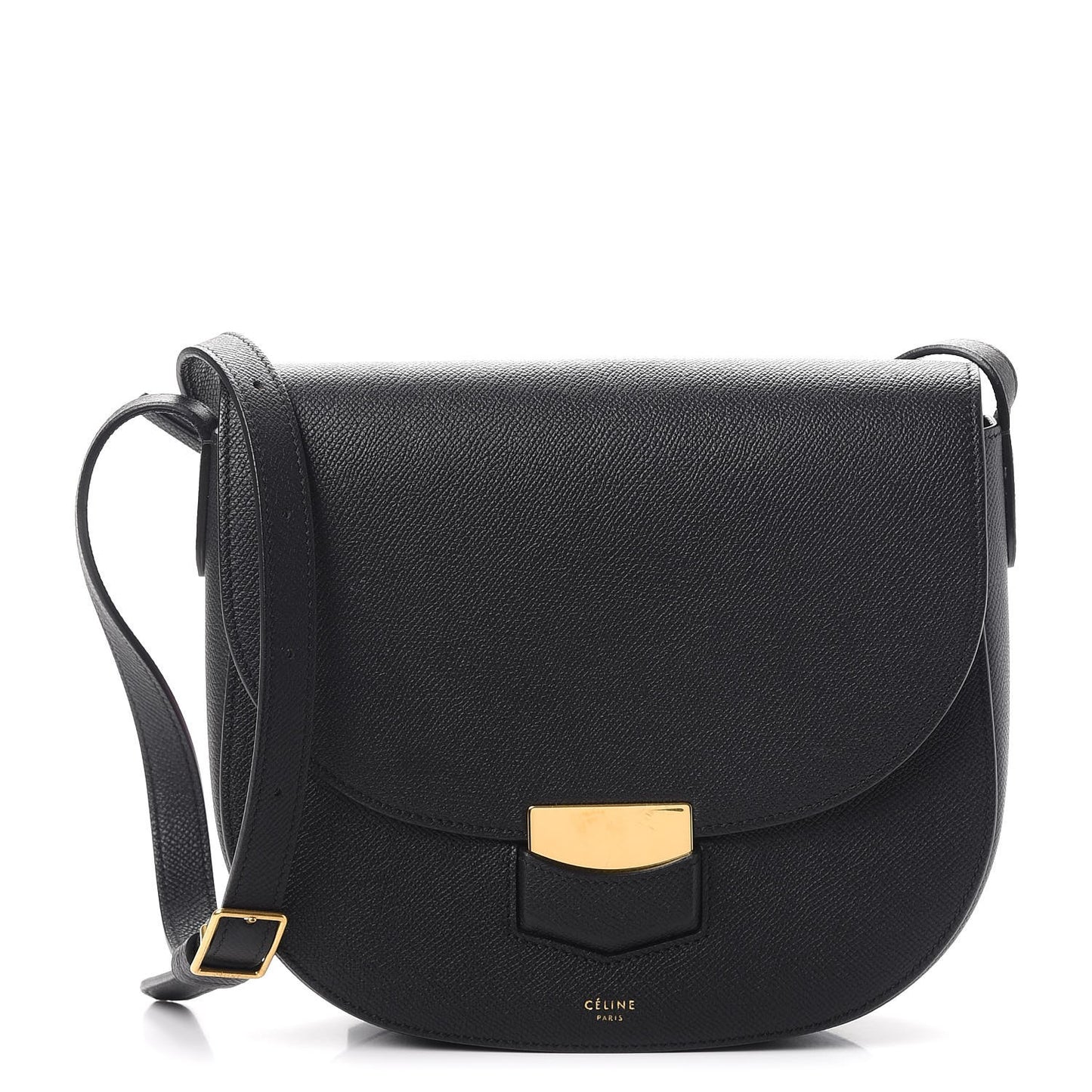 Grained Calfskin Medium Trotteur Black