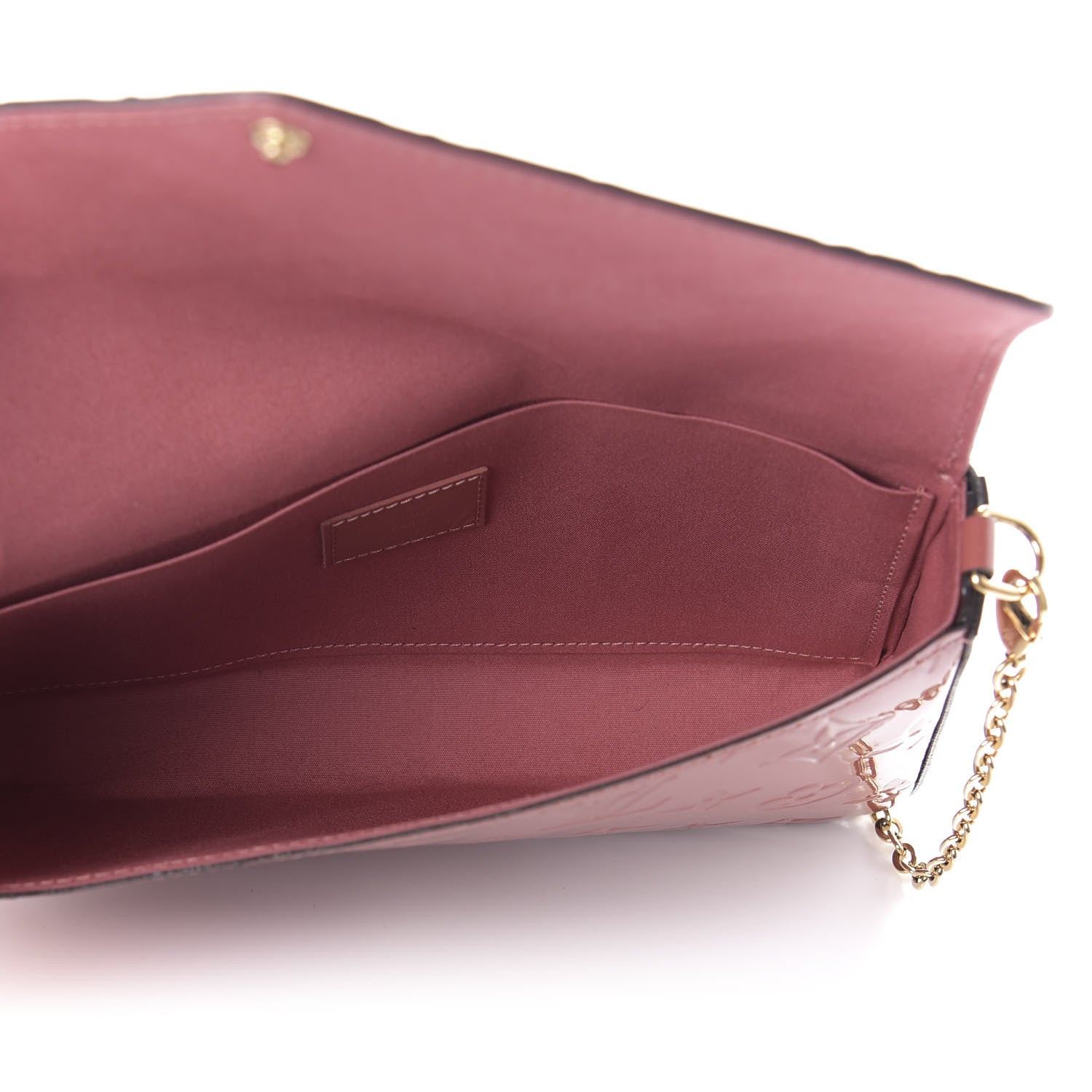 Louis Vuitton Vernis Valentine Dog Pochette Felicie Chain Wallet Pink 5 of 10