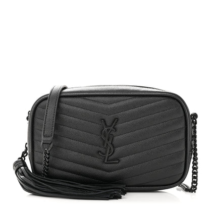 Saint Laurent Grain De Poudre Matelasse Monochrome Monogram Mini Lou Camera Bag Black 1 of 11