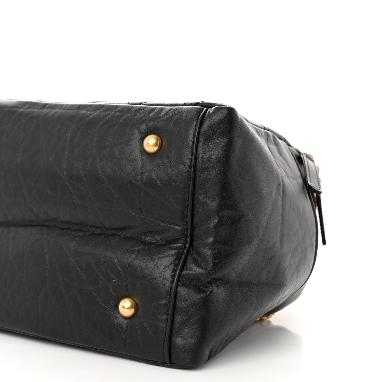 Chanel Aged Calfskin Quilted Retro Spirit Small Bowling Bag Black 11 of 11