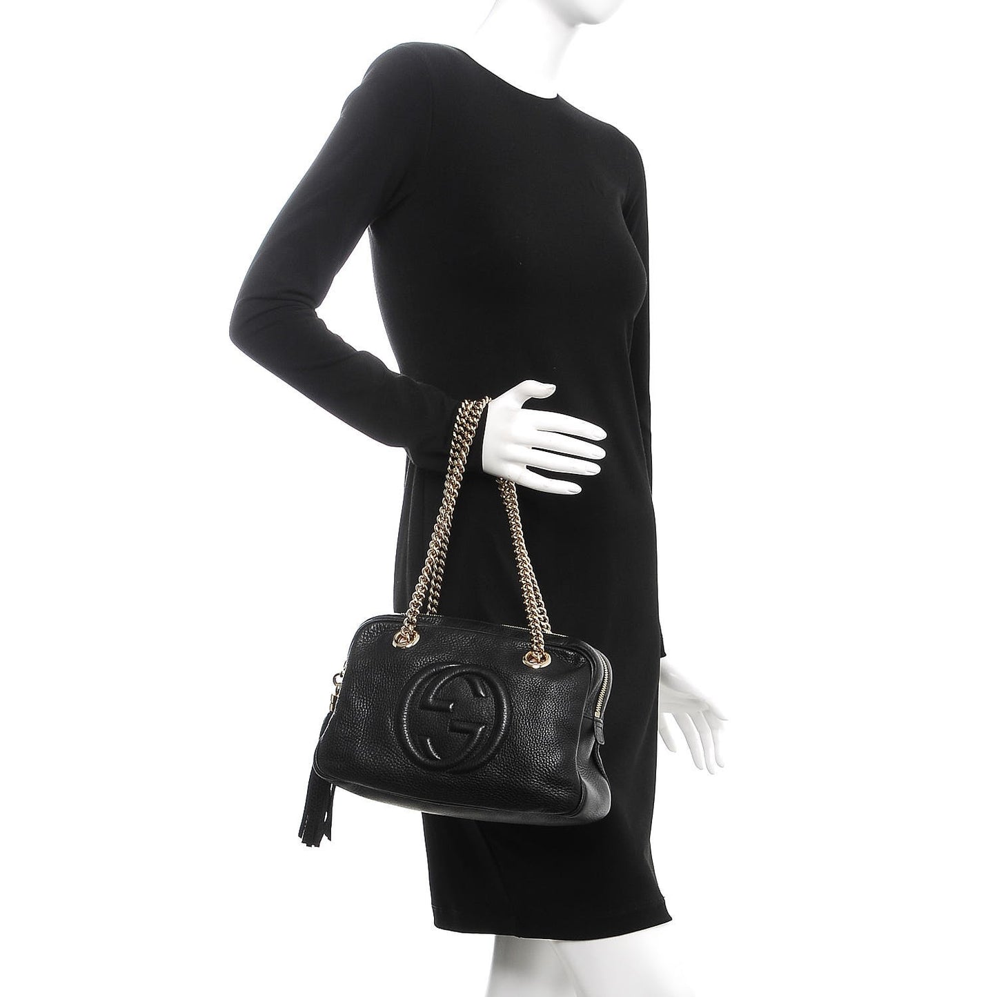 Pebbled Calfskin Small Soho Bowler Black