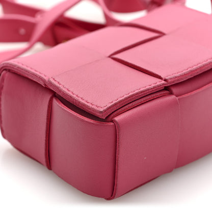 Bottega Veneta Lambskin Maxi Intrecciato Extra Mini Cassette Crossbody Bag Cranberry 8 of 9