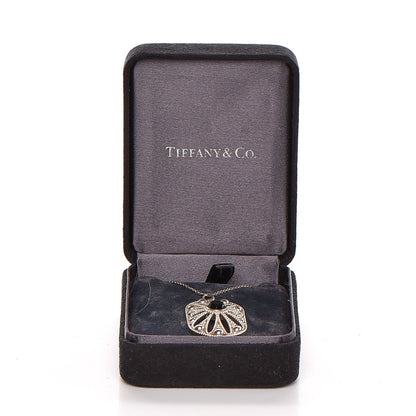 Tiffany Sterling Silver Black Onyx Pearl Ziegfeld Daisy Pendant Necklace 8 of 8