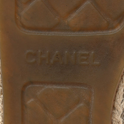 Chanel Mesh Grosgrain CC Espadrilles 38 Beige Black 7 of 10