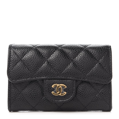 Chanel Caviar Quilted Flap Card Holder Wallet Black 1 of 12