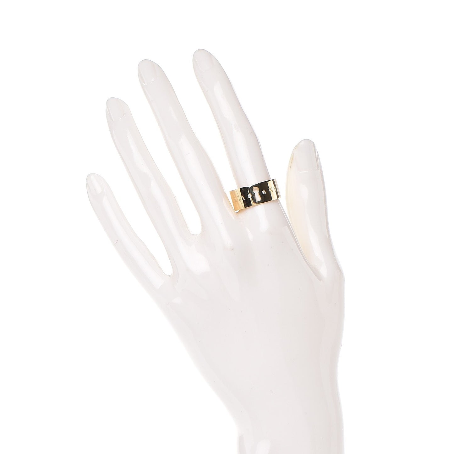 18K Yellow Gold Diamond Locks Ring 7.5