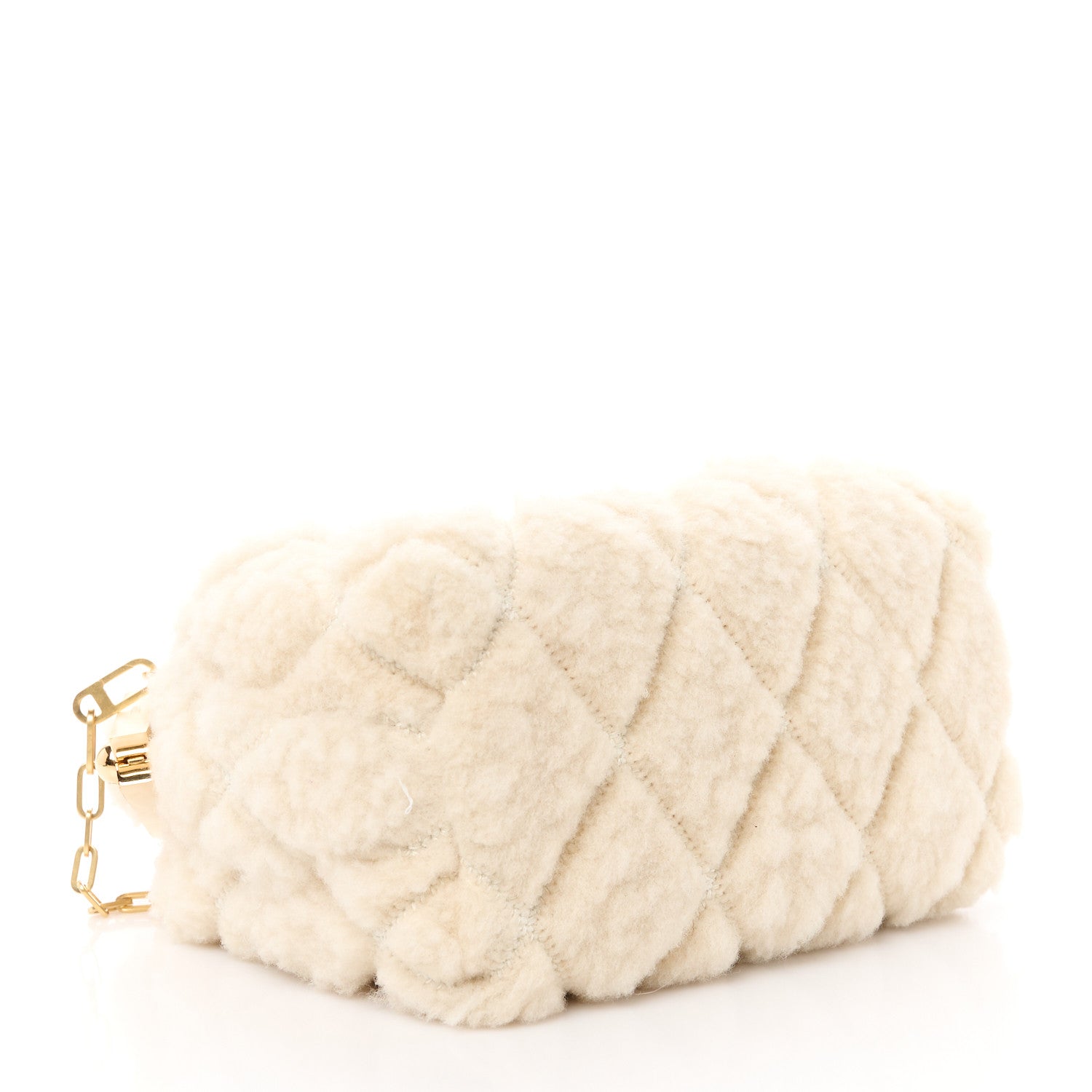 Burberry Shearling Peg Micro Duffle Bag Ecru 4 of 13