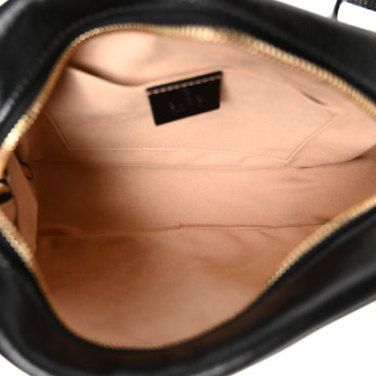 Gucci Monogram Matelasse Diagonal Small GG Marmont Chain Shoulder Bag Beige Black 5 of 11
