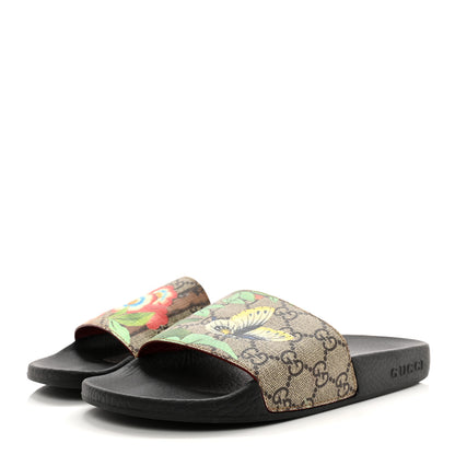 Gucci GG Supreme Monogram Tian Womens Slide Sandals 37 Beige Multicolor 3 of 8