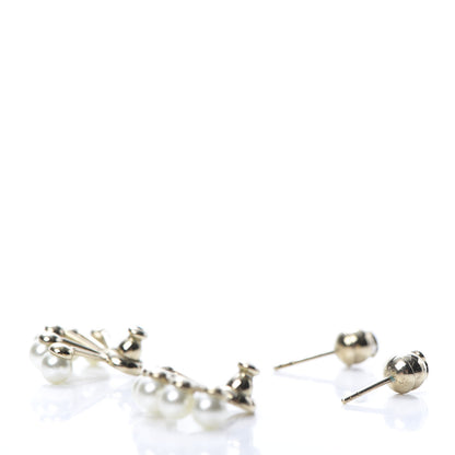 Christian Dior Pearl Petit CD Earrings Gold 3 of 5