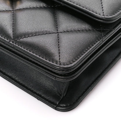 Chanel Shiny Calfskin Quilted Mini Metal Top Handle Flap Black 10 of 11