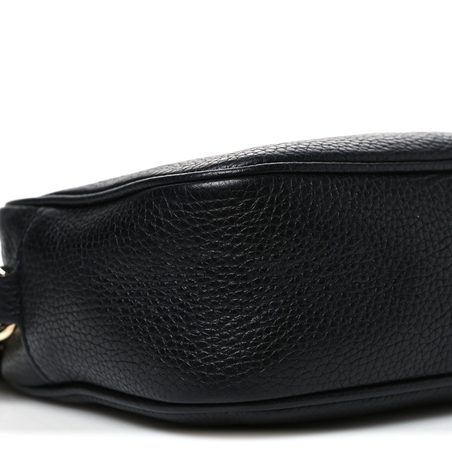 Pebbled Calfskin Small Soho Disco Bag Black