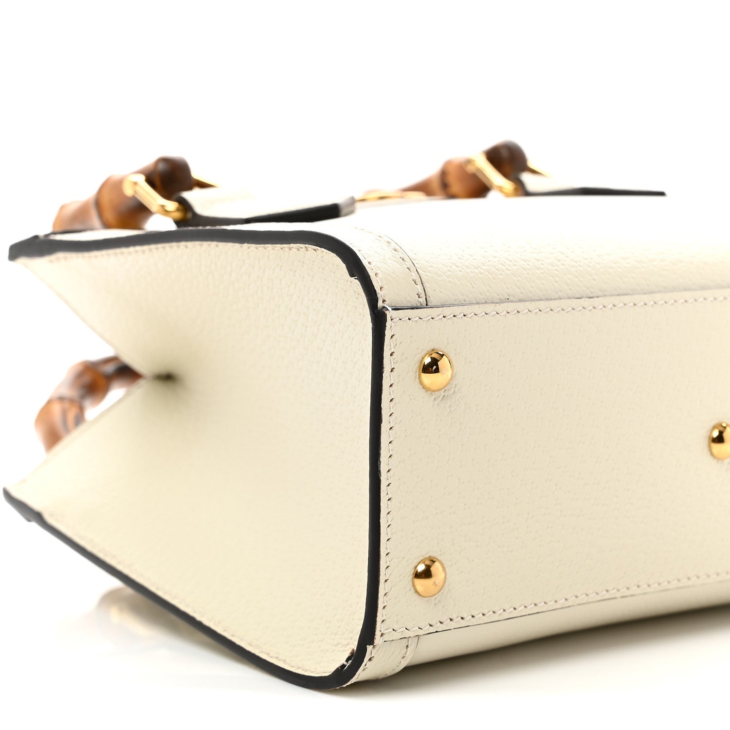 Gucci Textured Calfskin Web Mini Diana Tote Bag Mystic White 9 of 10