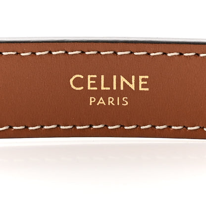Celine Canvas Calfskin Ava Triomphe Shoulder Bag White 6 of 10