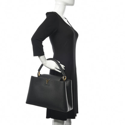 Louis Vuitton Taurillon Capucines MM Black 2 of 11
