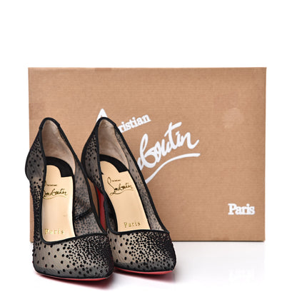 Christian Louboutin Plumeti Chiffon Suede Follies Lace 100 Pumps 36 Black 9 of 9
