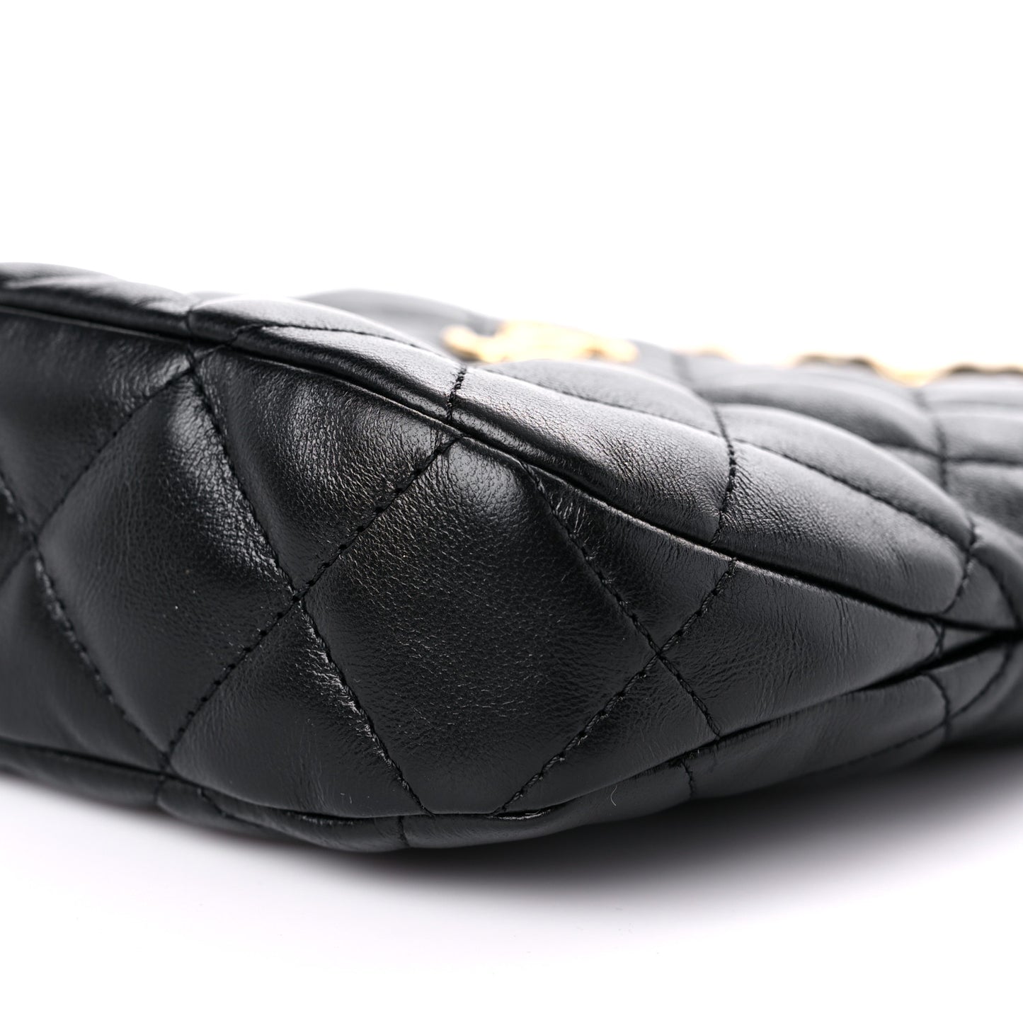 Lambskin Quilted Hobo Black