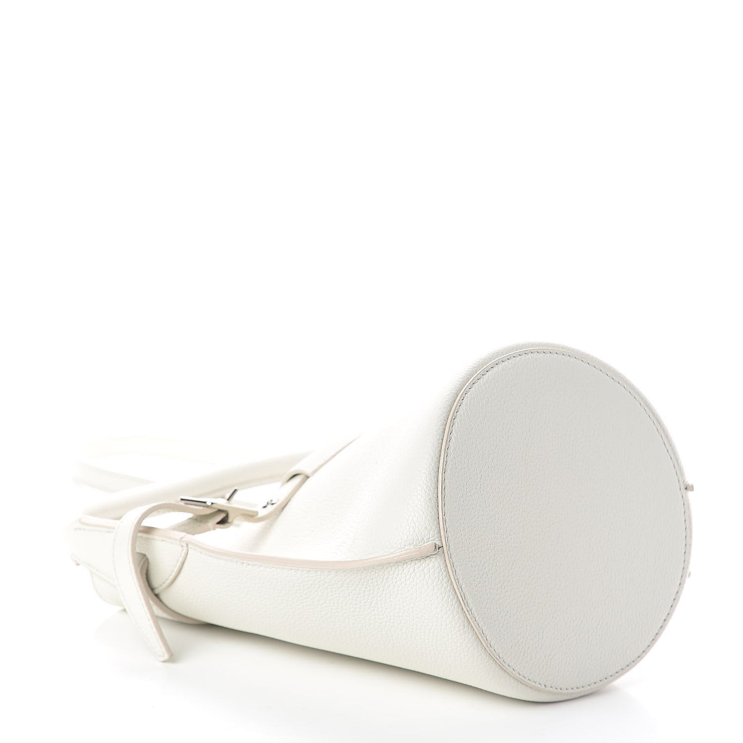 Supple Grained Calfskin Nano Big Bag Bucket White