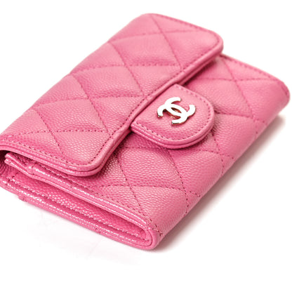Chanel Caviar Quilted Flap Card Holder Wallet Pink 11 of 12