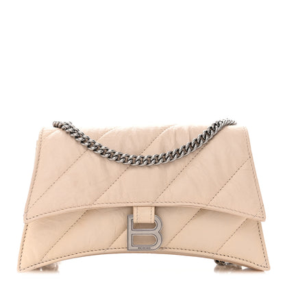 Balenciaga Crushed Calfskin Quilted Small Crush Chain Bag Sand Beige 1 of 11